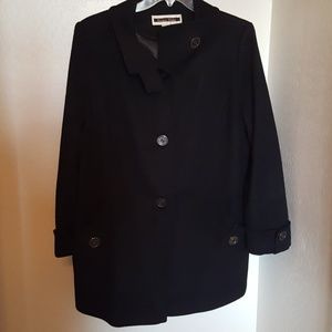 Black Wool Blend Peacoat